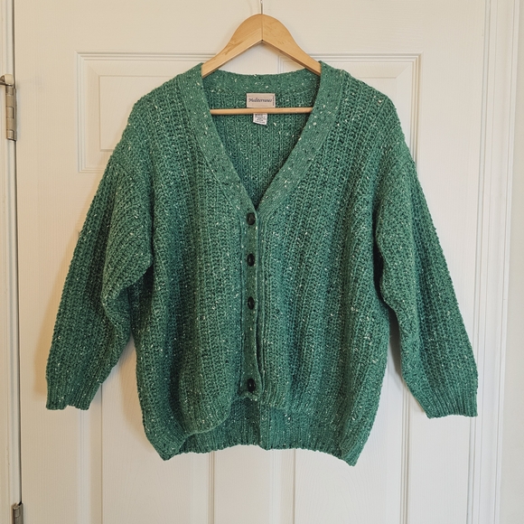 Vintage Mediterraneo Chunky Angora Cardigan Size Small